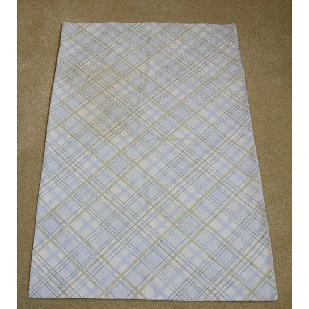 JCP Home Pillowcase Pair Plaid Standard Green Blue Cotton Blend Modern